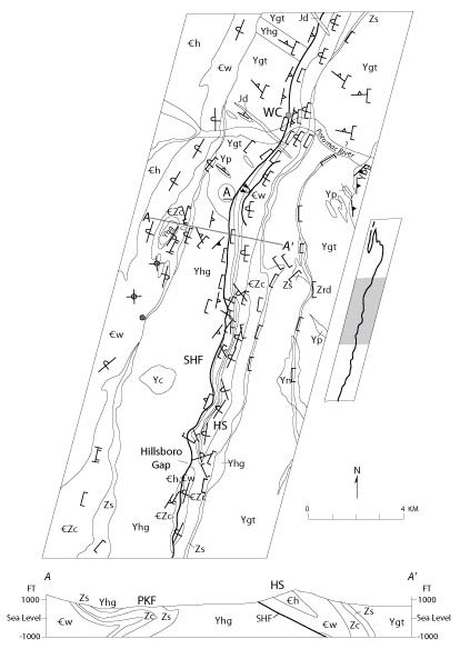 Geologic
      map and cross section of the central region. For a more detailed explanation, contact ssouthwo@usgs.gov.