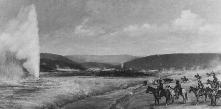 Figure 6. Image of the Hayden survey in the Yellowstone area, 1871.