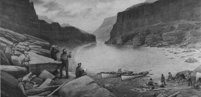 Figure 7. Image of the Powell survey on its second trip down the Colorado River, 1871.