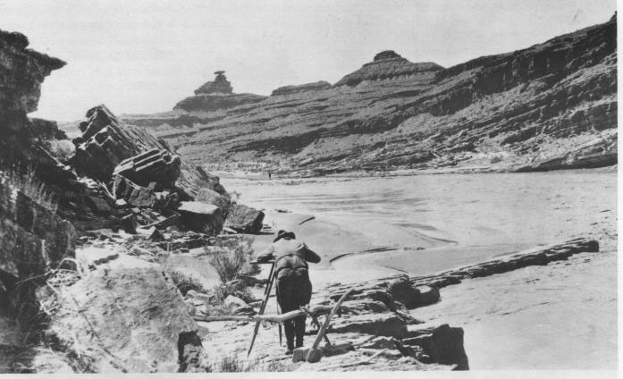 Figure 29. Photo of San Juan Canyon, southeastern Utah, explored by geologists, topographers, and hydrographers in connection with proposed power and storage projects, 1921.
