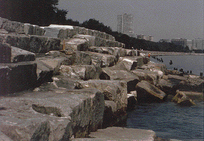 Photo of Chicago's seawall