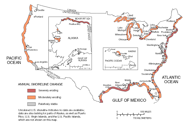 Map of U.S. shoreline