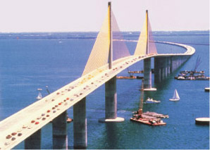 Photograph of the Sunshine Skyway bridge over Tampa Bay in Florida