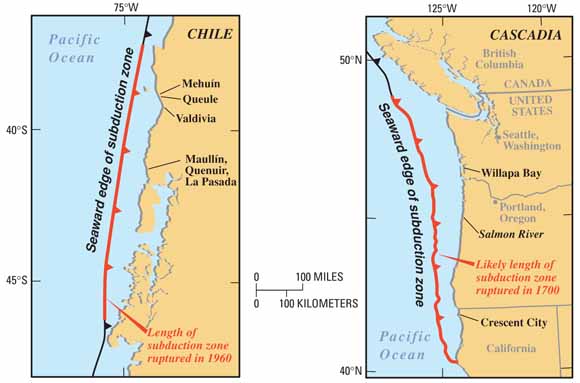 maps of cost of Chile and Washington