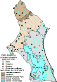Map of stream-chemistry sampling sites and land resource provinces