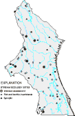 Map of stream ecology sampling sites