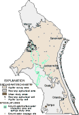 Map of ground-water chemistry sampling sites and study areas