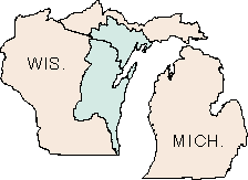 Location of the Western Lake Michigan Drainages Study Unit in Wisconsin and Michigan