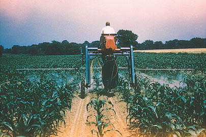 Pesticides Being Sprayed on Farm Fields