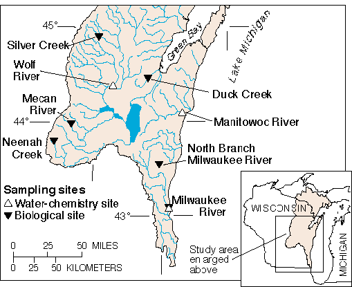 Sampling Sites for Comparison of Aquatic-Biology and Water-Chemistry