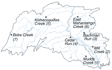 Map: Surface water sites