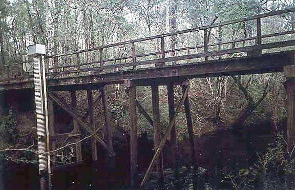 Wooden bridge at gage