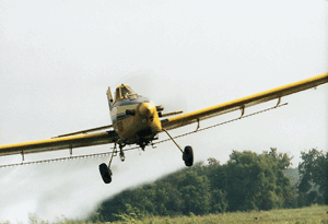 Many pesticides are applied by aircraft in the Study Unit.