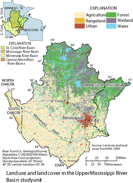 Land use and land cover in the Upper Mississippi River Basin study unit 