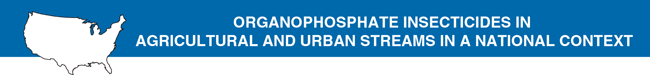 Banner: ORGANOPHOSPHATE INSECTICIDES IN AGRICULTURAL AND URBAN STREAMS IN A NATIONAL CONTEXT
