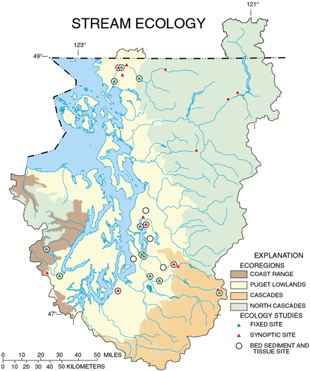 Map showing STREAM ECOLOGY