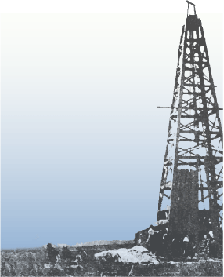 The Heywood No.1 Jules Clement well in the Jennings field, Acadia Co., Jennings, Louisiana.  This well was the first successfully completed Louisiana oil well.  It was drilled to a total depth of 1,700 ft in September 1901, and produced oil from Miocene rocks.  Photograph is courtesy of the Louisiana Energy & Environmental Resource & Information Center (LEERIC), Louisiana State University, Baton Rouge, Louisiana.
