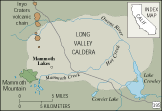 Map of Long Valley Caldera, California