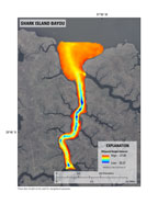 Thumbnail image showing downloadable GIS project of Shark Island Bayou