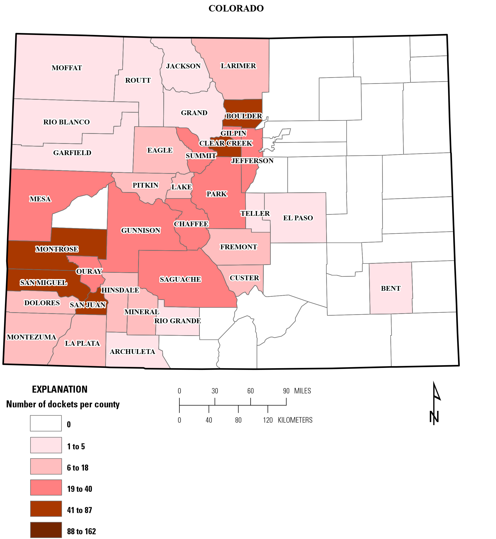 Map showing all Colorado DMA, DMEA, OME dockets