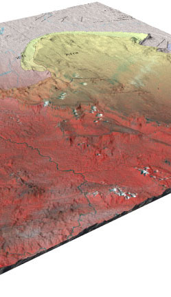 Block diagram showing tepuis near Cerro Ichn, southeastern Venezuela