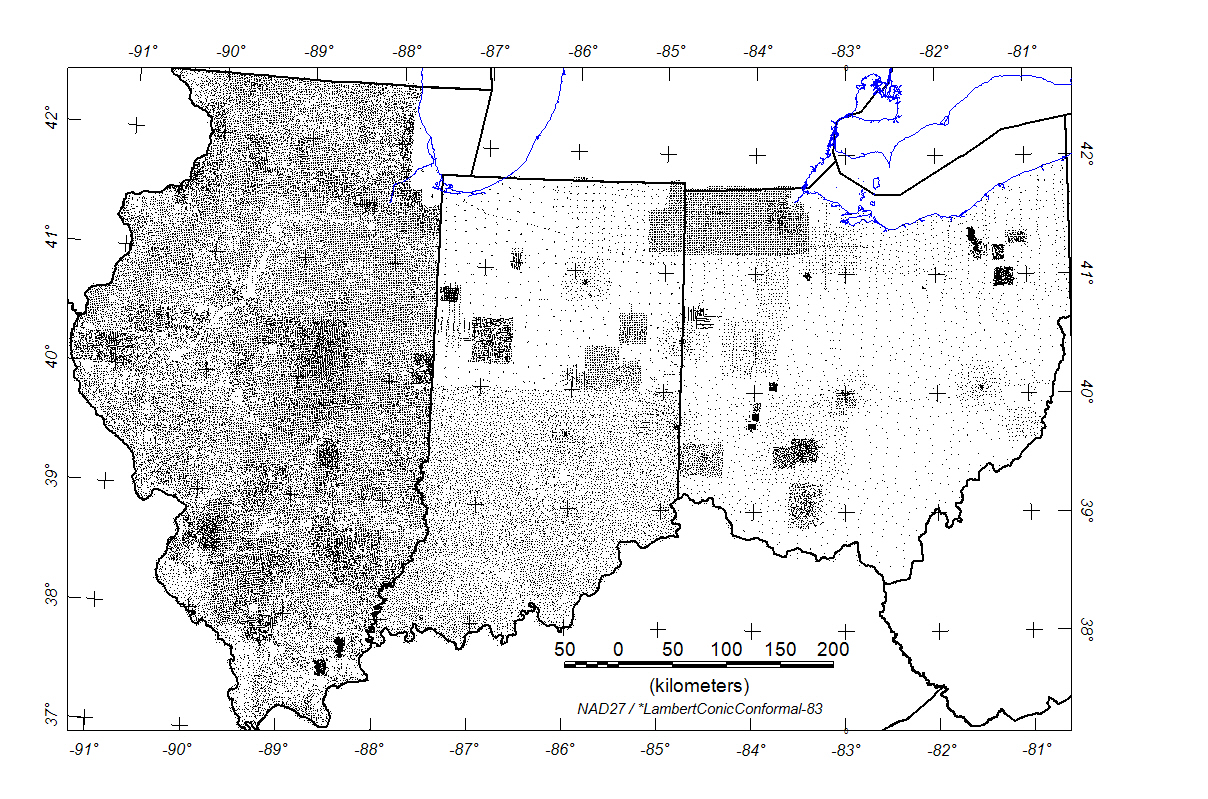 Illinois, Indiana, and Ohio Gravity Station Locations