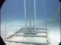 Sediment vibracore drilling rig underwater image