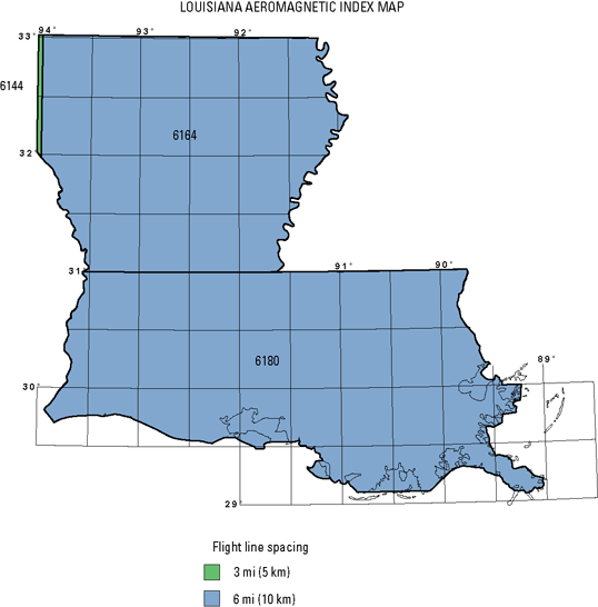Louisiana Aeromagnetic Index Map