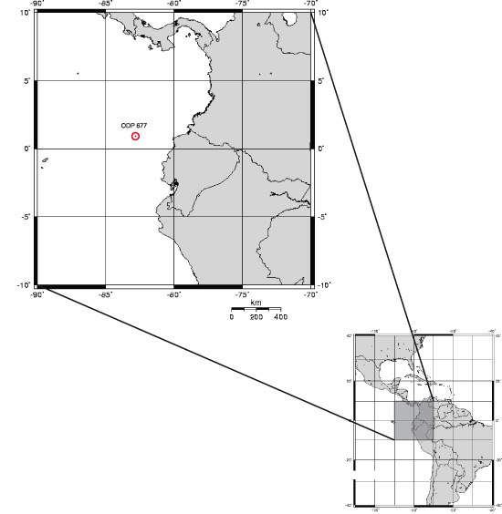 Location of Ocean Drilling Program Site 677A