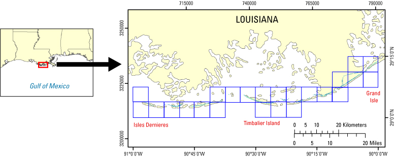 Quarter-Quad Map of Louisiana, UTM Zone 15