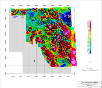Thumbnail of annotated reduced-to-the-pole magnetic anomaly map of the Craig and Dixon Entrance quadrangles
