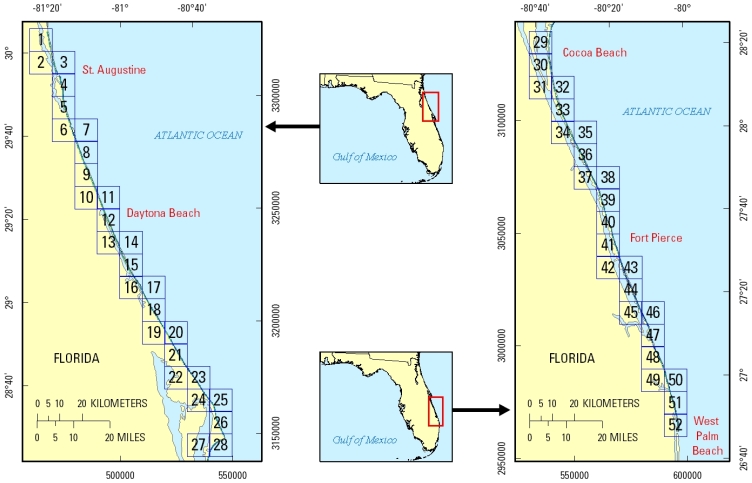 UTM Map of the Eastern Florida Coast