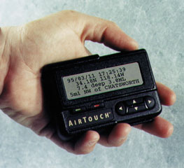 photograph of an earthquake scientist's pager