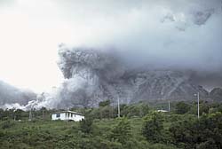Pyroclastic flow at Soufriere Hills volcano