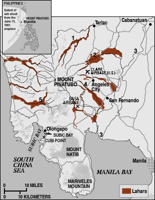 Map of rivers draining Mount Pinabuto, Philippines