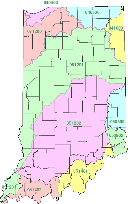 Clickable map of Indiana HUC units