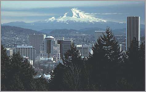 View of Mount Hood from Portland, Oregon