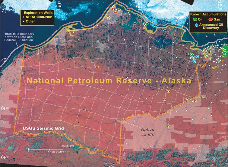 map of the National Petroleum Reserve in Alaska