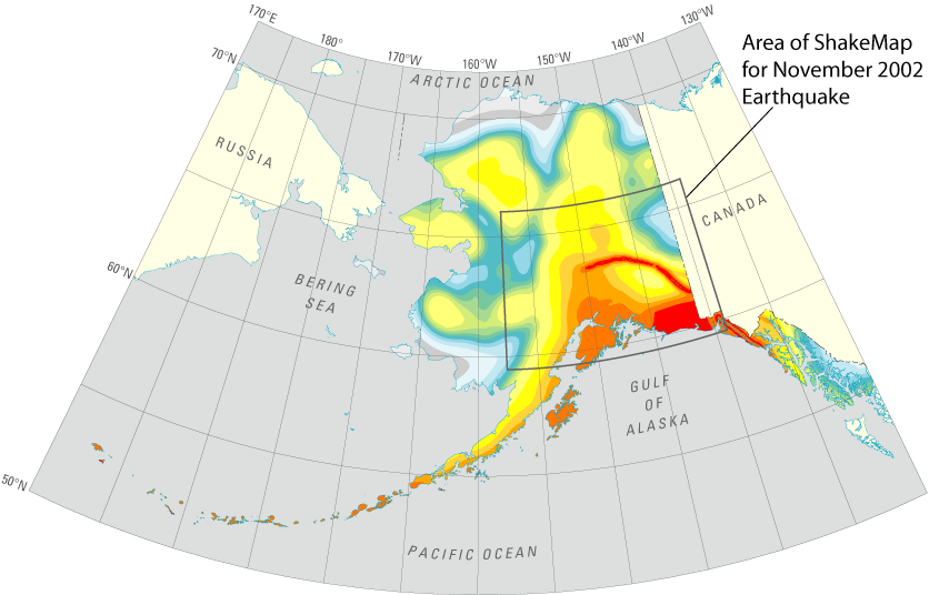 a seismic hazard map for Alaska created in 1999 