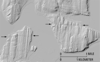 data from the LIDAR instrument that showed scientists the location of Toe Jam Hill Fault