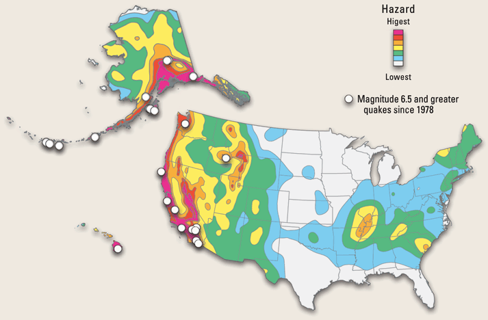 Us Map Earthquake Risk