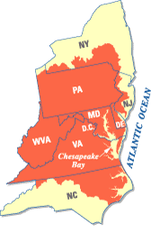 Location of the Mid-Atlantic Region. (Click to view larger image)