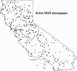 Figure 6 is a map showing California streamgage locations.
