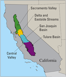 California Map Central Valley