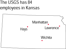Map showing the office locations
in Kansas.