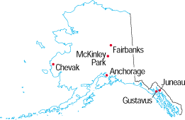 Location map of Alaska..