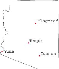 Location map of Arizona