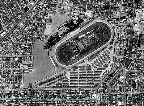 Aerial photo of Churchill Downs in Louisville.