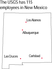 map of NM showing USGS offices
