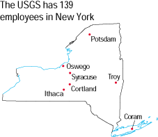 Map showing USGS office locations
